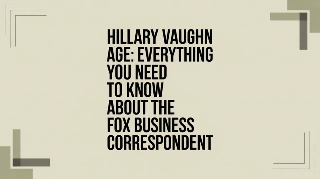 Hillary Vaughn Age Everything You Need to Know About the Fox Business Correspondent