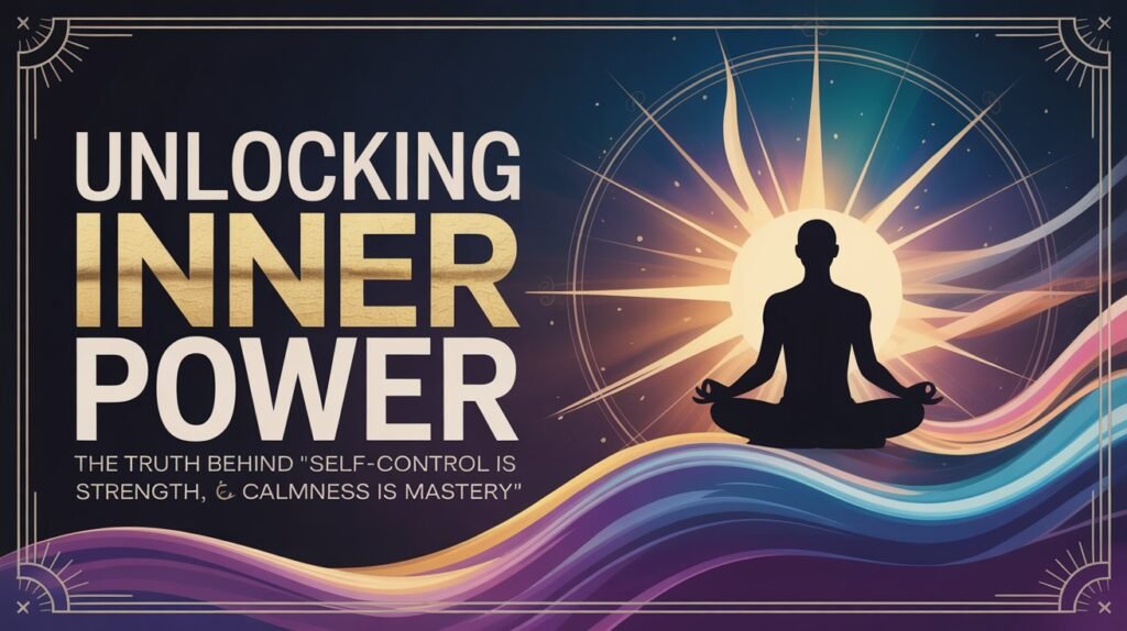 Unlocking Inner Power The Truth Behind 'Self-Control Is Strength, Calmness Is Mastery'